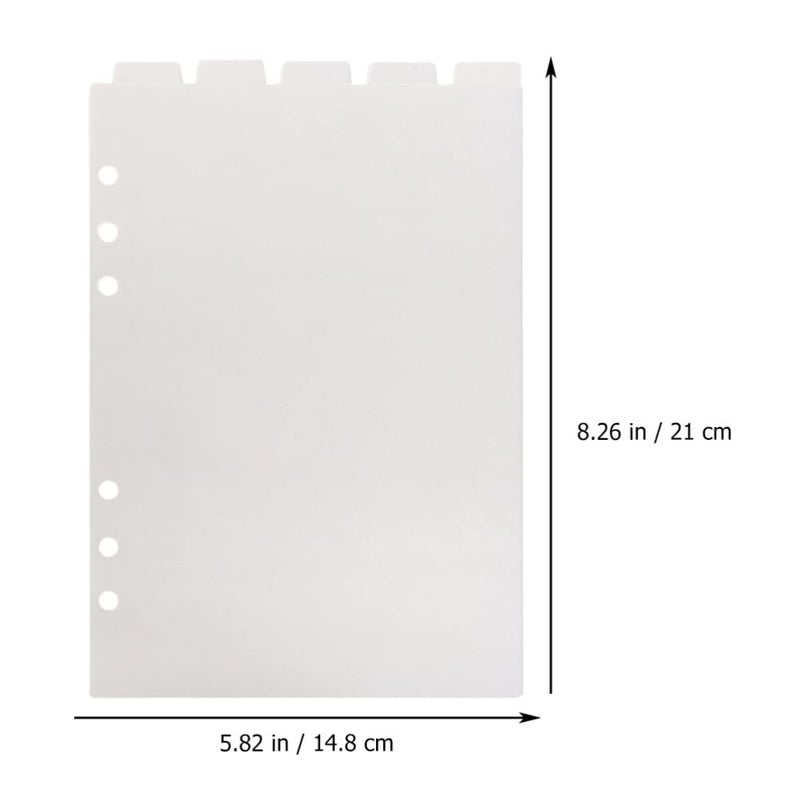 STOBOK 6pcs A5 Transparent Binder Tabs Top Vertical Tabs 6 Holes Binder Divider for Planner Journal Notebook Diary Memo Notepad Transparent PVC Divider - Image 2