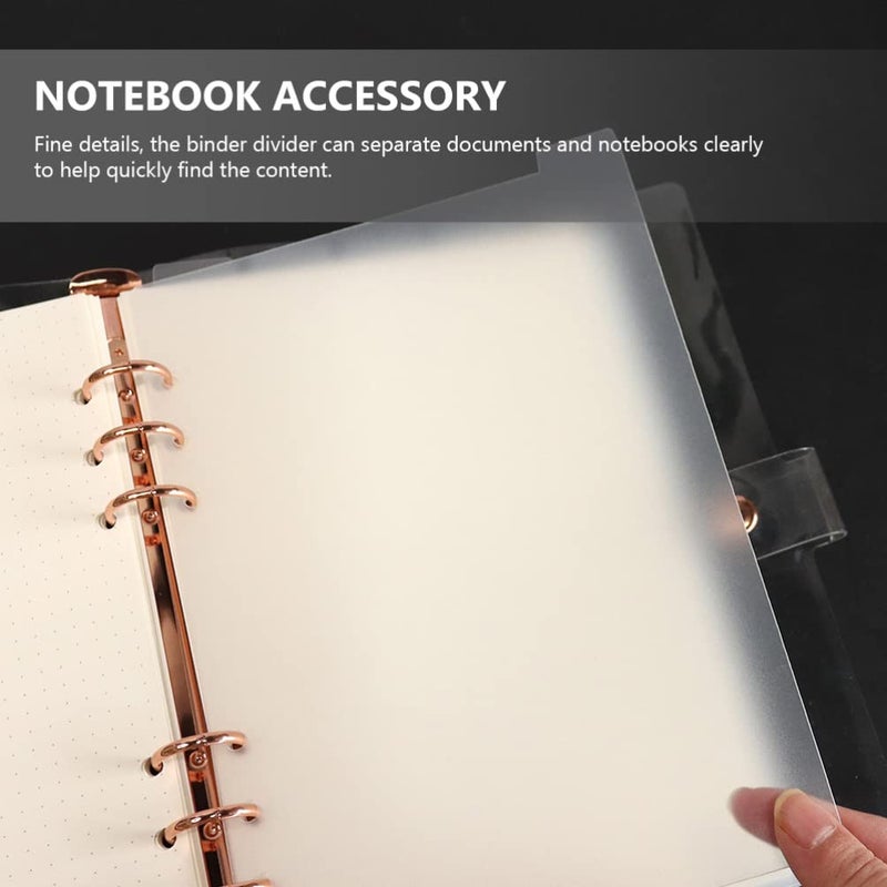 STOBOK 6pcs A5 Transparent Binder Tabs Top Vertical Tabs 6 Holes Binder Divider for Planner Journal Notebook Diary Memo Notepad Transparent PVC Divider - Image 5
