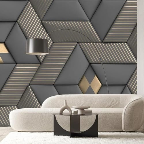Jig-Tik Contact Paper Waterproof PVC Wallpapers Roll Embossed Europe Style Nordic 3D Sculpture Flower Wall Covering Modern Wall Décor(45 * 300) (1, White Black) (1, Grey 6192) - Image 2
