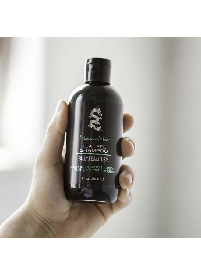 Billy Jealousy Monsoon Mist Tea Tree Energizing Men's Shampoo with Peppermint & Rosemary, Removes Oil Build-up and Soothes Scalp Itch & Irritation, 8 Oz. - Image 3
