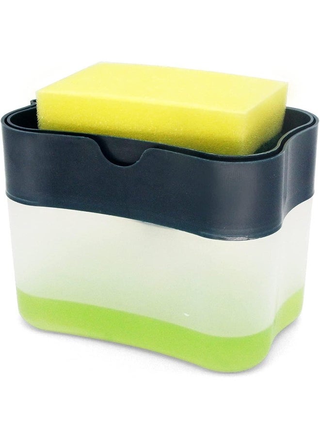 SKY-TOUCH - 2in1 Sponge Rack Shelf Soap And Detergent Dispenser Pump Assorted - Image 1