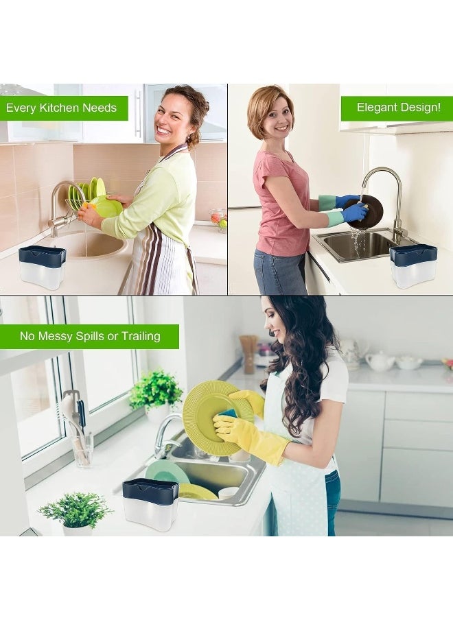 SKY-TOUCH - 2in1 Sponge Rack Shelf Soap And Detergent Dispenser Pump Assorted - Image 1