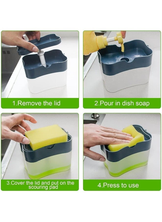 SKY-TOUCH - 2in1 Sponge Rack Shelf Soap And Detergent Dispenser Pump Assorted - Image 1