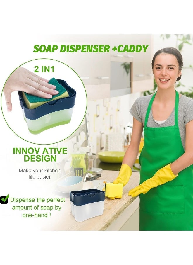 SKY-TOUCH - 2in1 Sponge Rack Shelf Soap And Detergent Dispenser Pump Assorted - Image 1