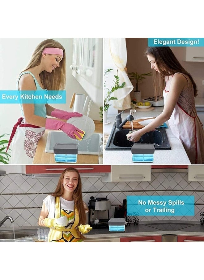 SKY-TOUCH - 2in1 Sponge Rack Shelf Soap And Detergent Dispenser Pump Assorted - Image 1