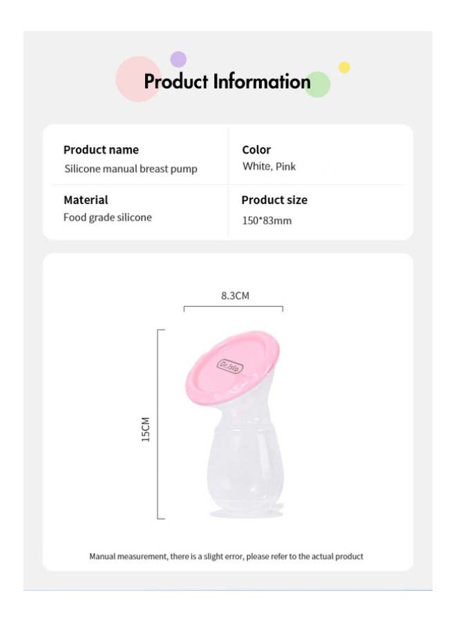 Dr.isla مضخة ثدي يدوية محمولة 150 مل - وردي - Image 4