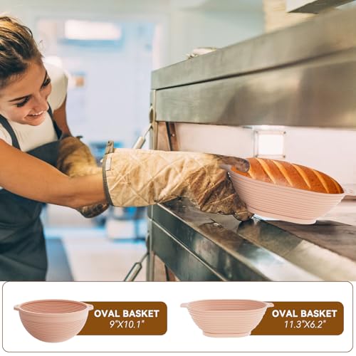 SZZJKJ Sourdough Starter Kit, 24PCS Sourdough Bread Baking Supplies, Silicone Banneton Bread Proofing Basket Set of 2, Sourdough Starter Kit Beginners with 10pcs Bread Bags for Baking Lovers - Image 5