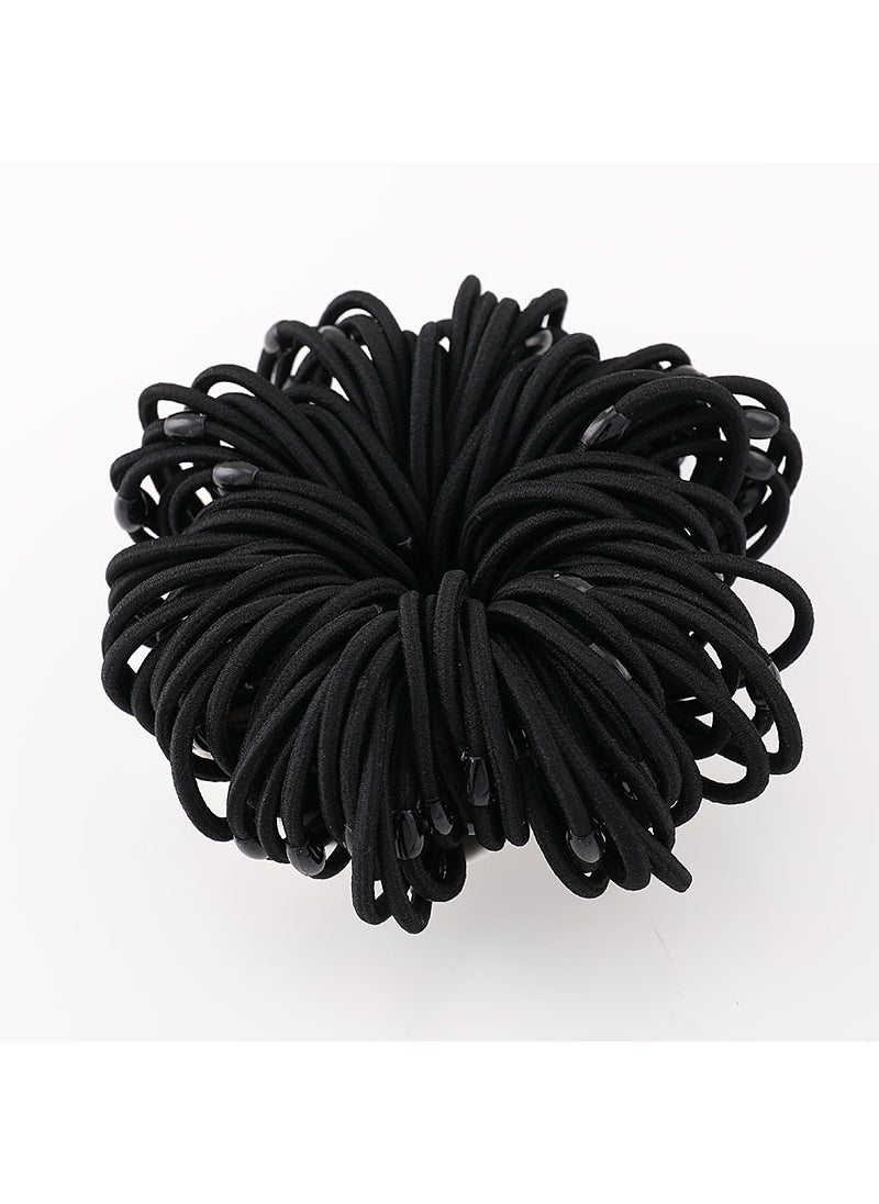 Generic Extra Thick High Elasticity Hair Ties For Adults Simple Black Hair Bands Hair Ropes Durable Rubber Hair Accessories 04 black buckle one 