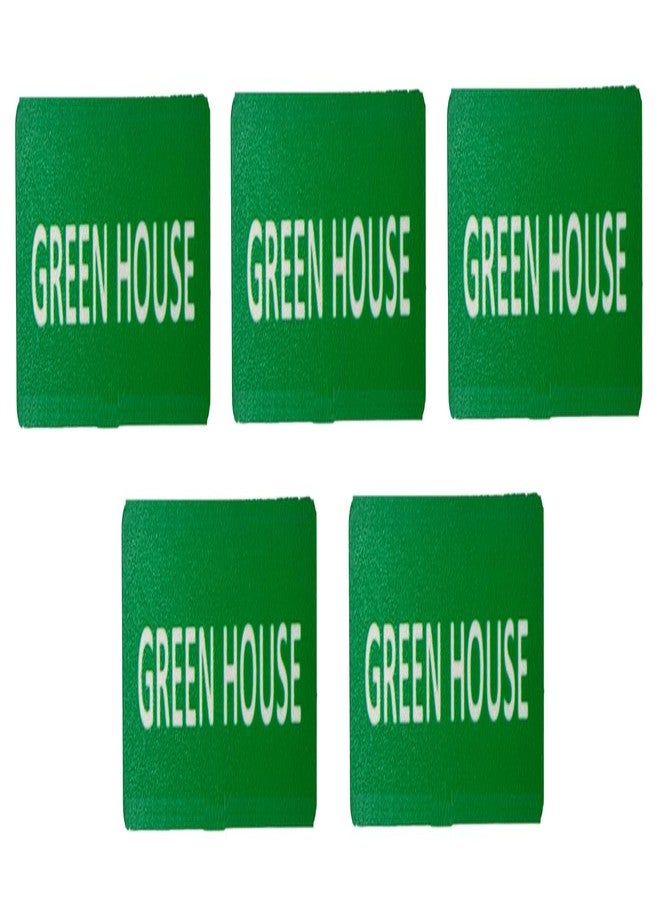 MOREL Class Green House Badge in Green Acrylic PINBACK Name Badge USE for School, College Classes |Pack of 5| - Image 1