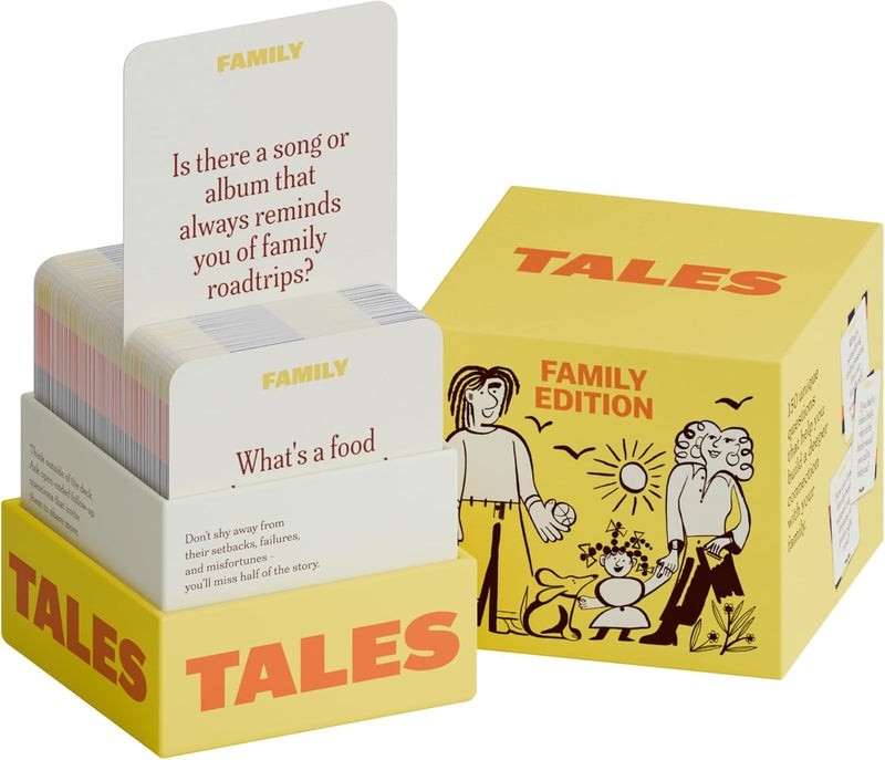 Tales Conversation Starter Cards, Family Edition, Perfect for Family Games for Adults, Family Dinners, Game Nights, Gifts, Holidays, and Gatherings, Prompts for Meaningful Connections, 150 Cards - Image 1