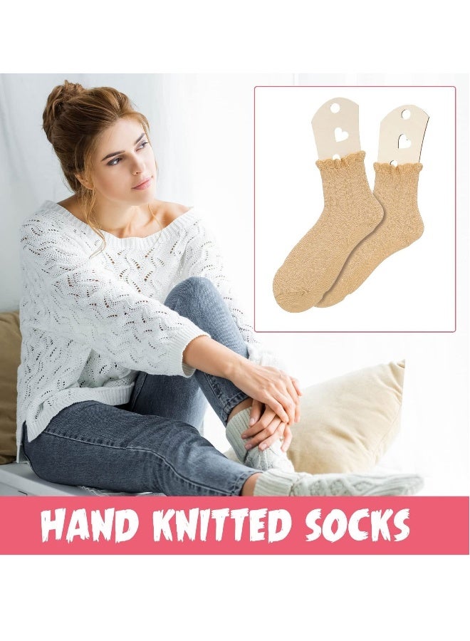 Wooden Sock Blockers for Knitting, Adjustable Sock Blocker for Knitting Crochet Stocking Display Molds Knit Sock Form Stretchers (4 Pieces) - Image 5