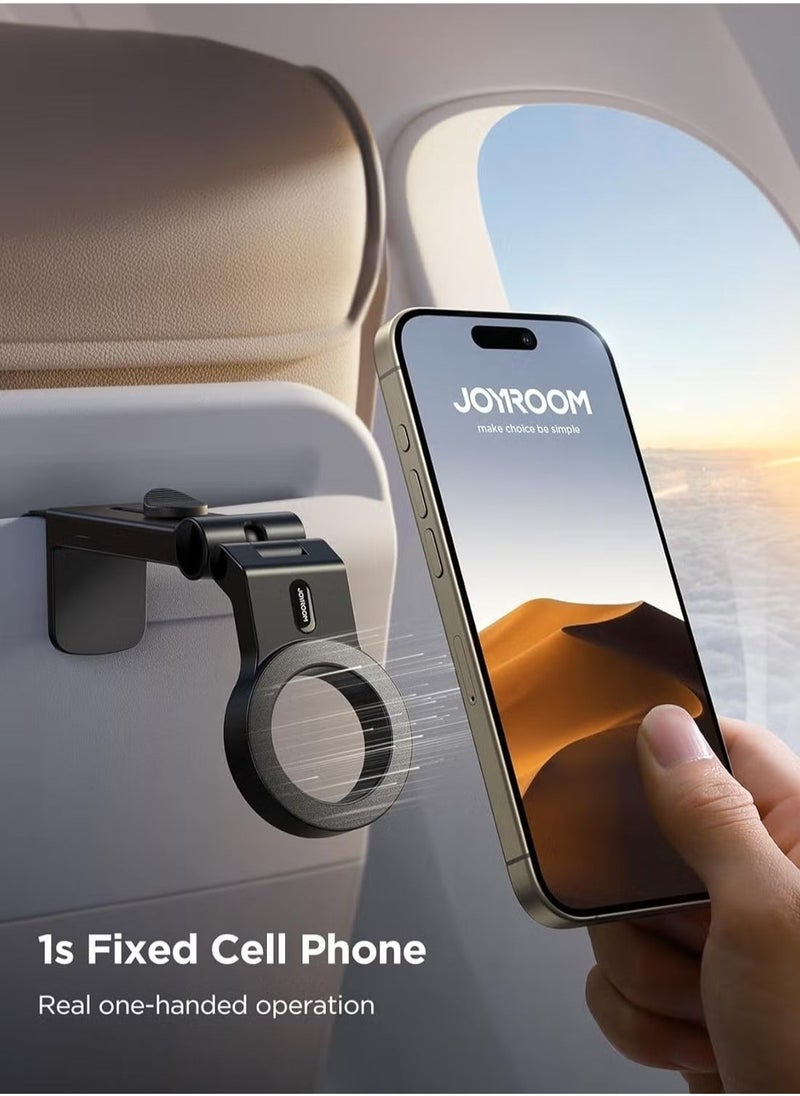 Raxoom 2-Pack Airplane Phone Holder Hands-Free Mount, Adjustable Stand for iPhone 15 Pro Max, iPhone 14/13/12, Magsafe-Compatible, Travel Essential for Airplane Tray Table, Car & Desk Mount for Smartphones - Image 2
