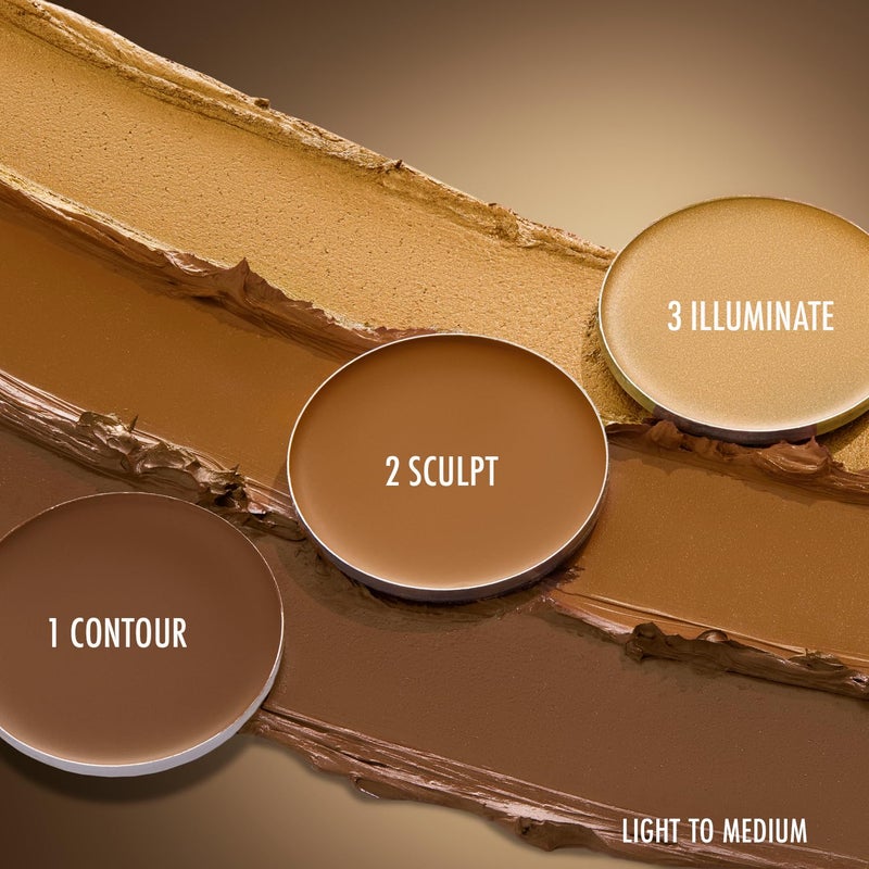 Black Radiance True Complexion CrÃ¨me Contour Palette, Defines, Sculpts, Highlights â€“ Light to Medium - Image 3