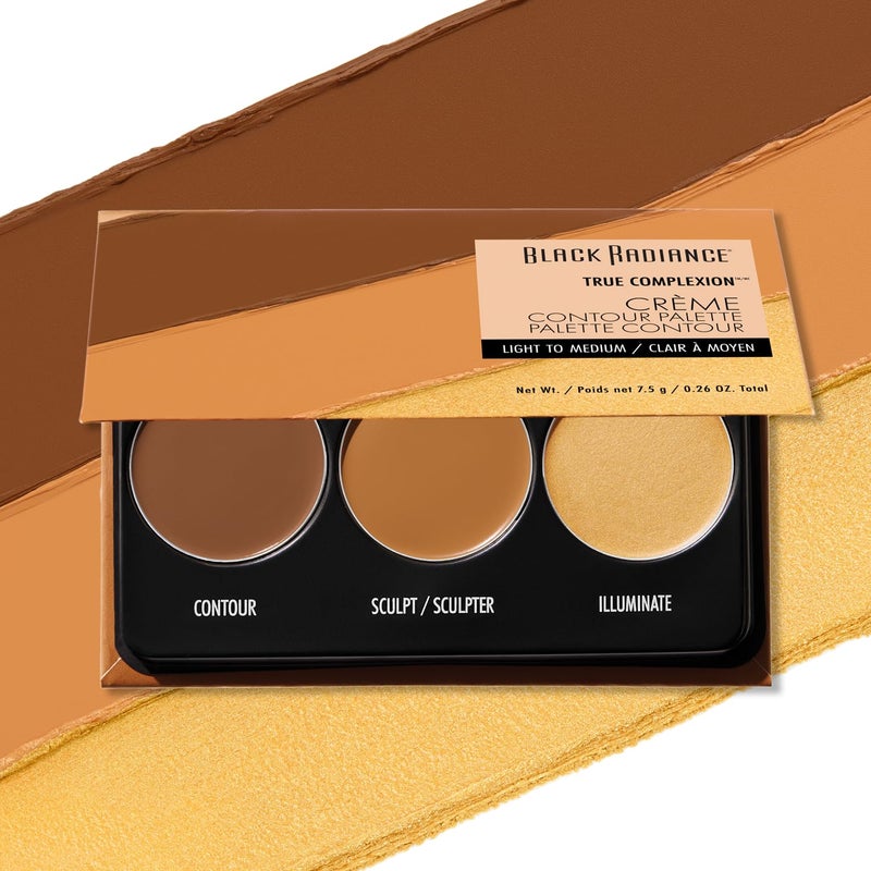 Black Radiance True Complexion CrÃ¨me Contour Palette, Defines, Sculpts, Highlights â€“ Light to Medium - Image 1