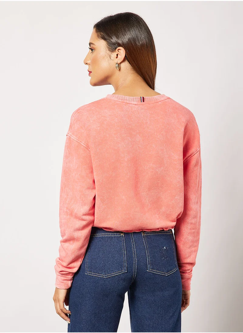 تومي سبورت Drawstring Hem Relaxed Fit Sweatshirt