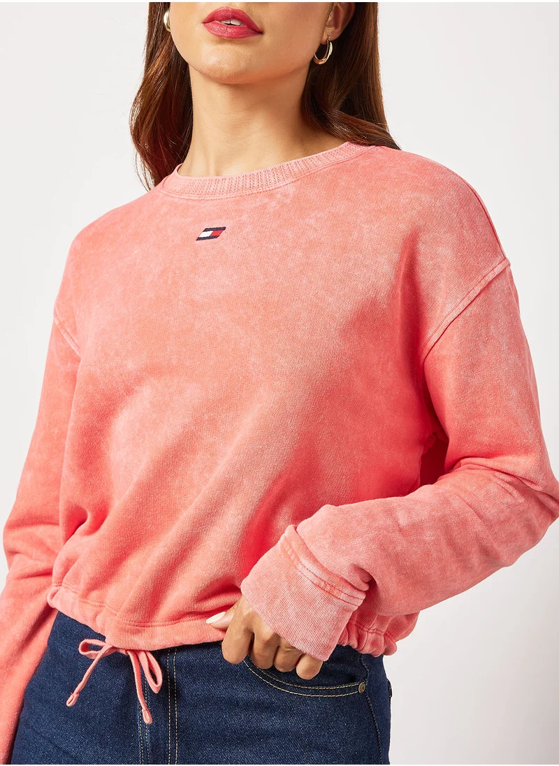 تومي سبورت Drawstring Hem Relaxed Fit Sweatshirt
