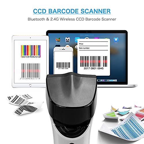 NETUM Fashionable Bluetooth Wireless 1D Barcode Scanner, Hands Free CCD Barcode Reader with Stand and Built-in Memory, Works with MAC OS, Windows, iOS, Android -DS5000 - Image 3