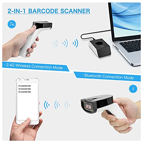 NETUM Fashionable Bluetooth Wireless 1D Barcode Scanner, Hands Free CCD Barcode Reader with Stand and Built-in Memory, Works with MAC OS, Windows, iOS, Android -DS5000 - Image 4