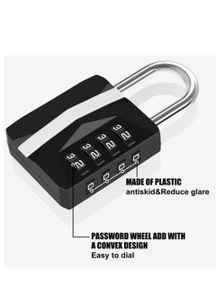 Excefore Combination Padlock, Waterproof 2 Pack Large Heavy Duty 4 Digit Padlock, Resettable Zinc Alloy High Security Password Lock Use for School Gym Locker, Shed, Gate, Fence, Hasp,Cabinet, Black  - Image 4