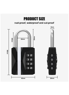 Excefore Combination Padlock, Waterproof 2 Pack Large Heavy Duty 4 Digit Padlock, Resettable Zinc Alloy High Security Password Lock Use for School Gym Locker, Shed, Gate, Fence, Hasp,Cabinet, Black  - Image 2