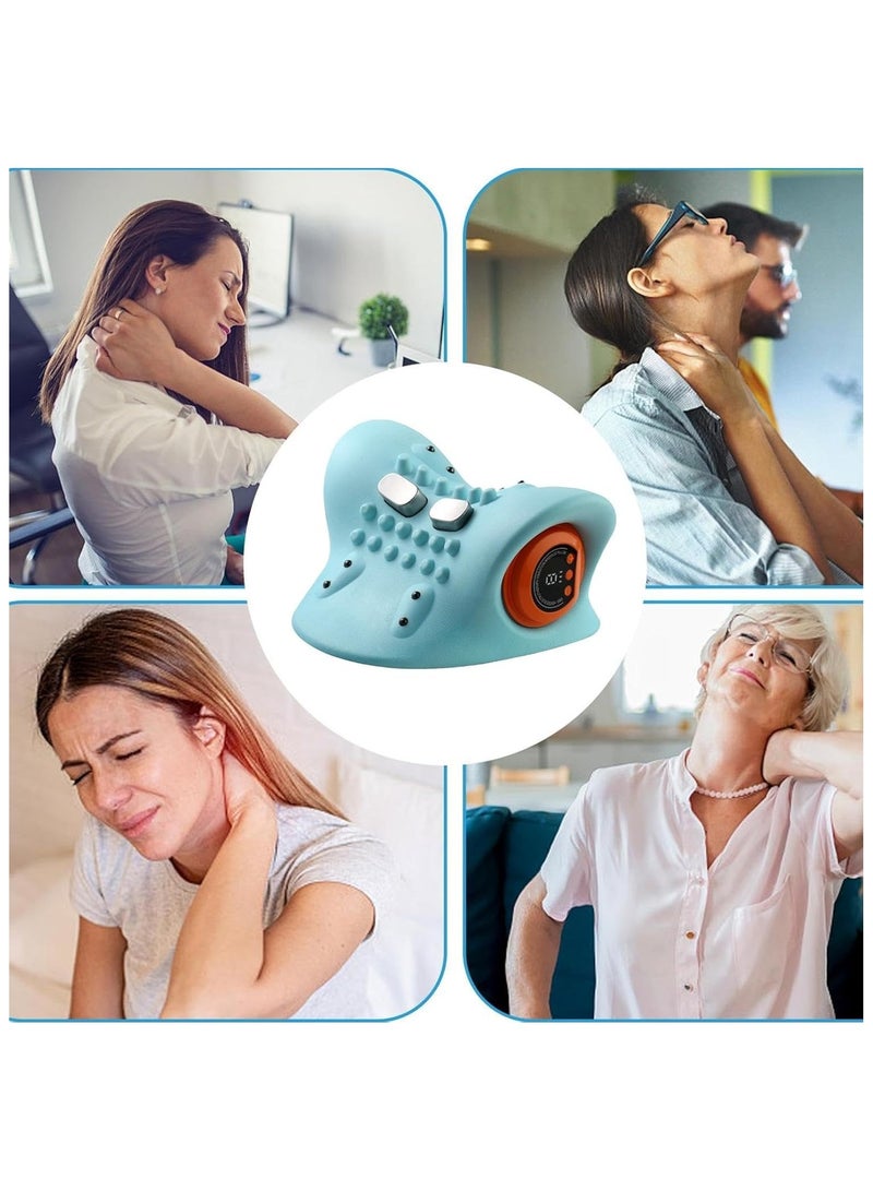 General Neck pain Shoulder massager, Neck massager relaxer, portable heated shiatsu massage pillow, back, neck and shoulder cervical traction device  - Image 2