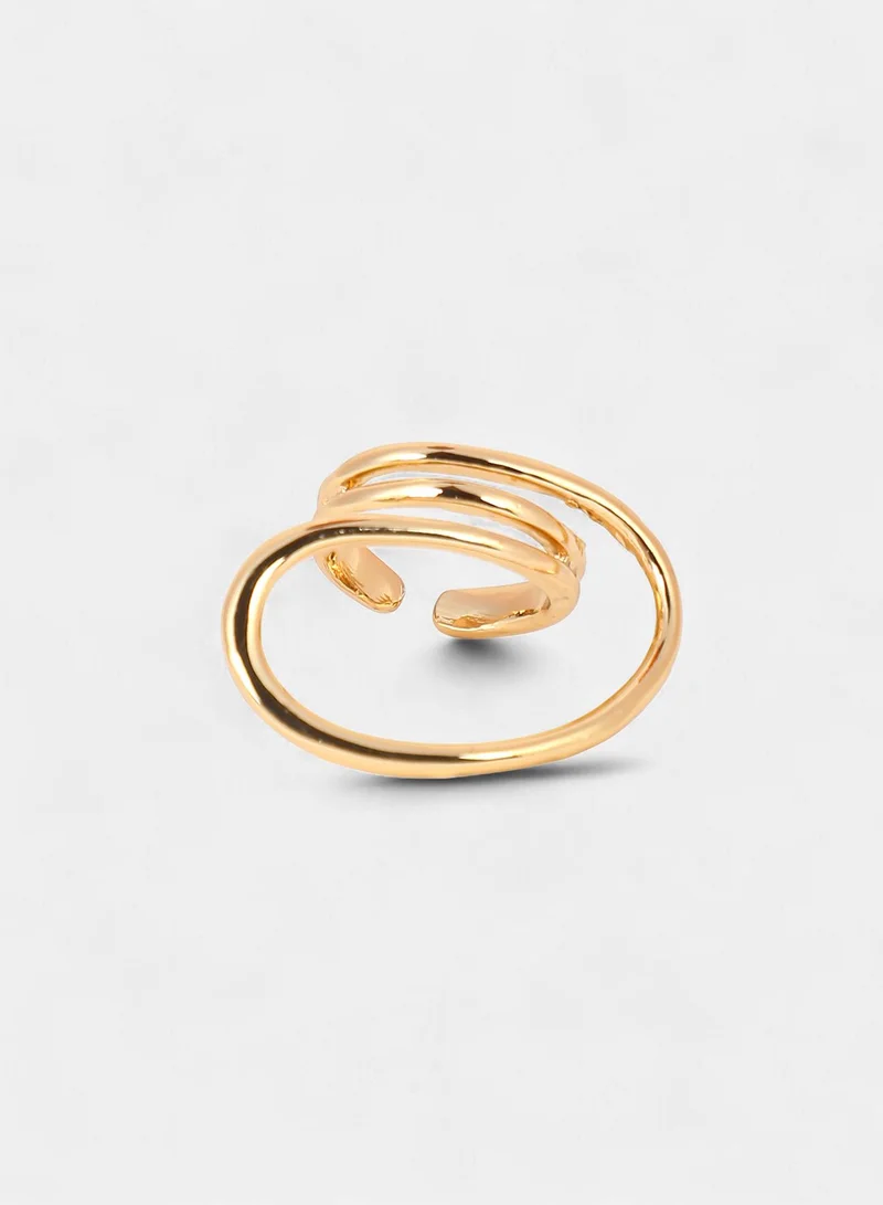 SOHI SOHI Women The Wrap-Line Statement Ring | California  Colour | One-Size | Metallic Alloy Material | Adjustable Closure | Ring For Casual & Evening Wear