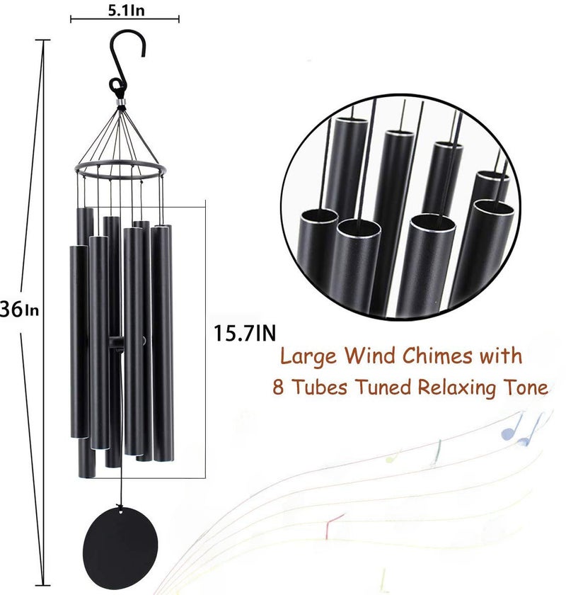 Generic Multi-Pipe European Wind Chimes Decor Black  - Image 4