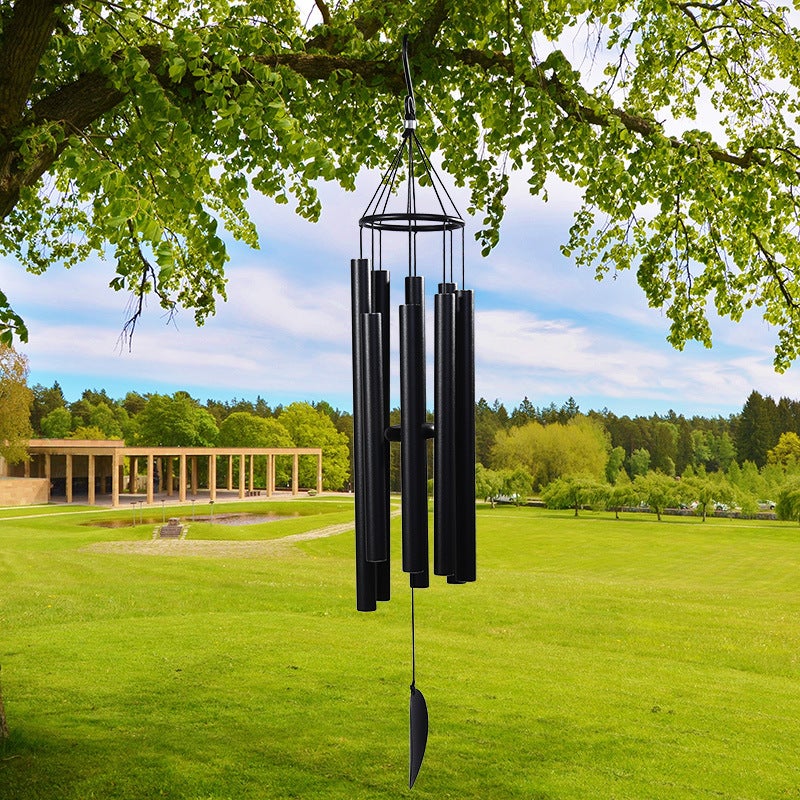 Generic Multi-Pipe European Wind Chimes Decor Black  - Image 1