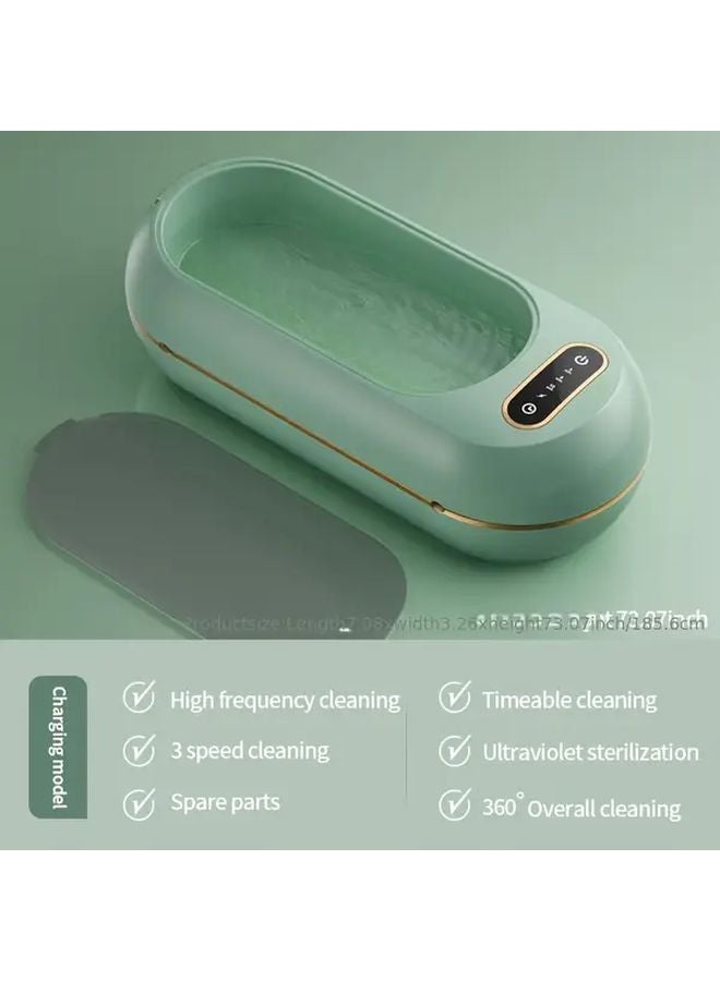 Green Portable Ultrasonic Cleaner For Eyewear Jewelry And Makeup Brushes - Image 1
