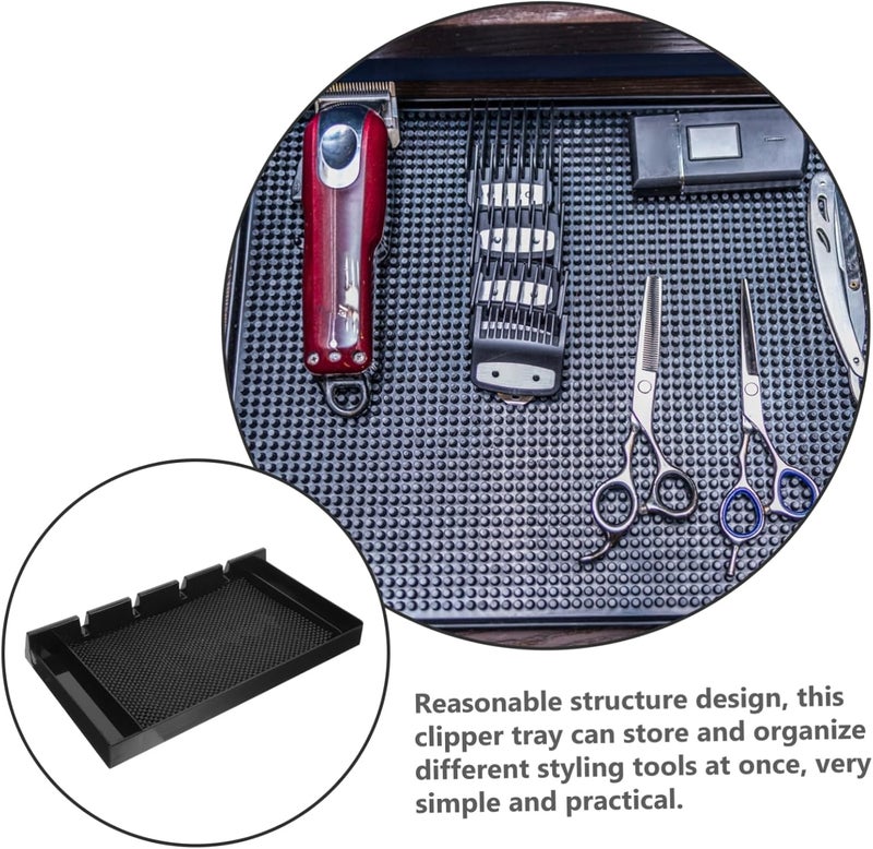 Didiseaon Barber Organizer Tray Durable Clipper Holder for Hair Salon Barbershop Sturdy Design for Hair Styling Tools Prevents Damage to Countertops Lightweight Flexible Storage - Image 2