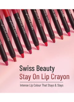 Swiss Beauty Swiss Beauty Matte Long Lasting Crayon Lipstick Plum House 3.5G  - Image 2