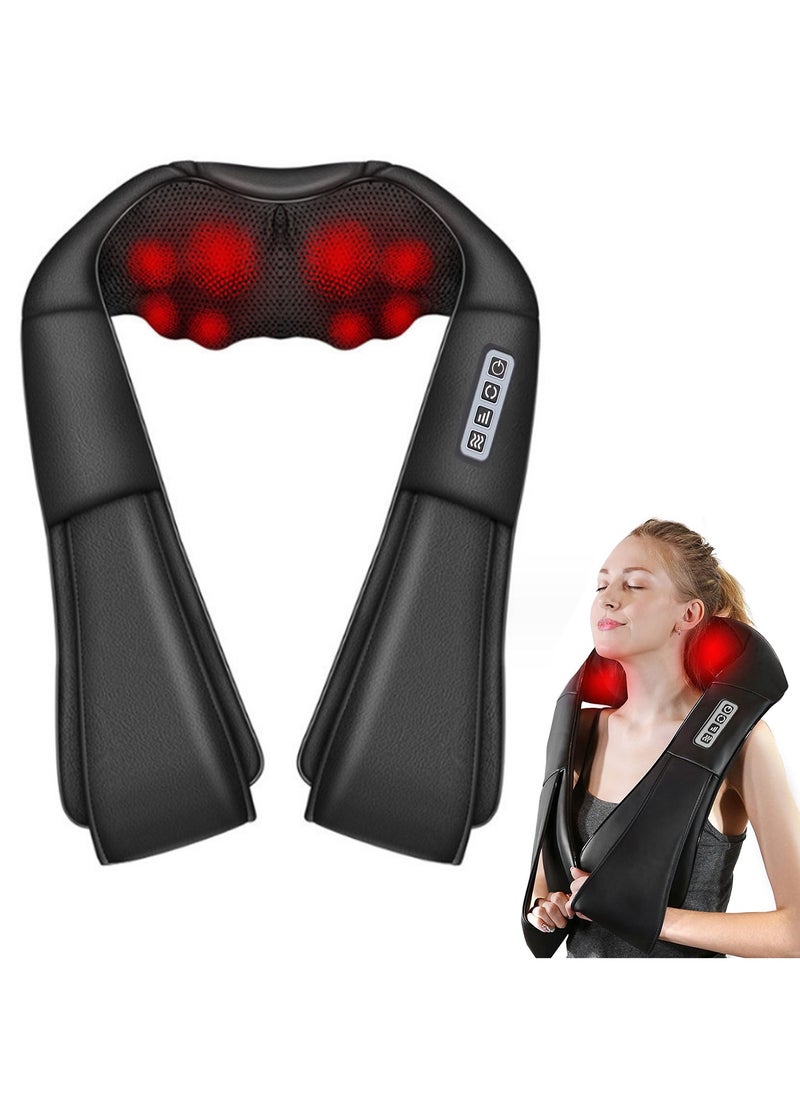 Yakiter Neck and back massager, Shoulder massager with hot compress function, Deep tissue 3D kneading pressure electric massager, for office chairs, cars and home use (Black)  - Image 1
