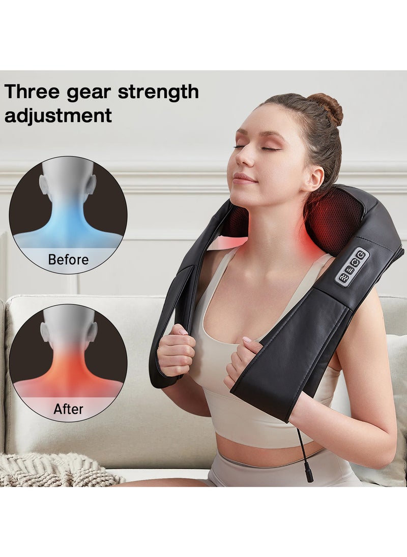 Yakiter Neck and back massager, Shoulder massager with hot compress function, Deep tissue 3D kneading pressure electric massager, for office chairs, cars and home use (Black)  - Image 4