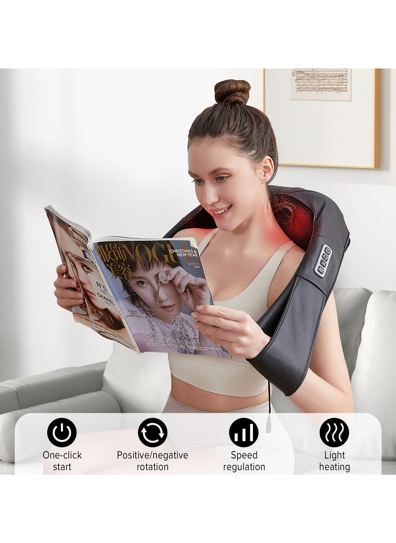 Yakiter Neck and back massager, Shoulder massager with hot compress function, Deep tissue 3D kneading pressure electric massager, for office chairs, cars and home use (Black)  - Image 5