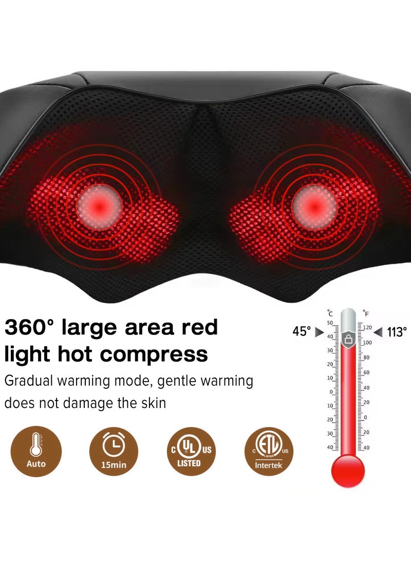 Yakiter Neck and back massager, Shoulder massager with hot compress function, Deep tissue 3D kneading pressure electric massager, for office chairs, cars and home use (Black)  - Image 3