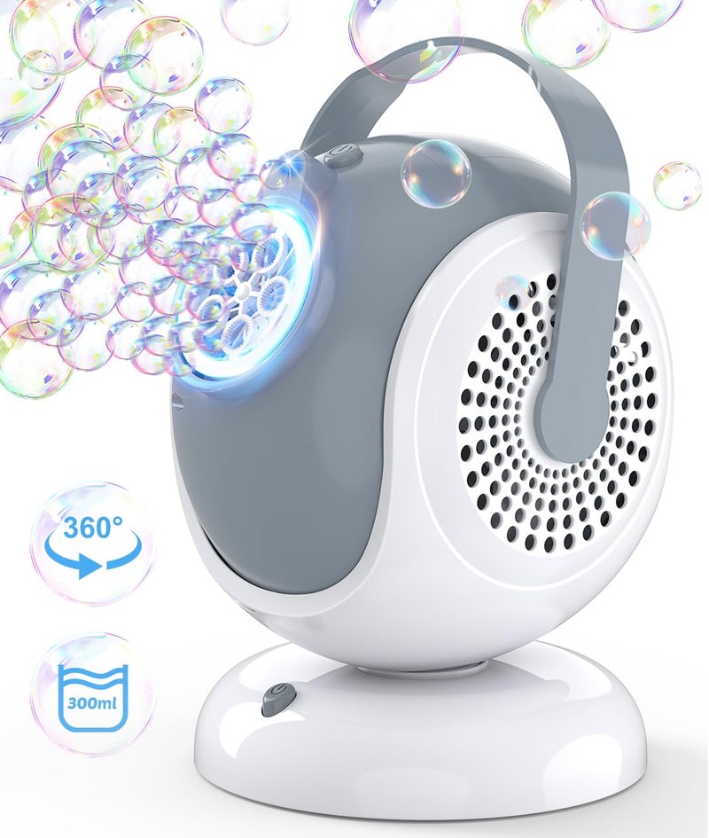 Joyfuture Bubble Machine Automatic Bubbles Blower for Kids Toddlers 360 Rotation 75 Adjustment Bubble Toys with LED Light Gifts for Boys Girls Halloween Outdoor Birthday Party - Image 2