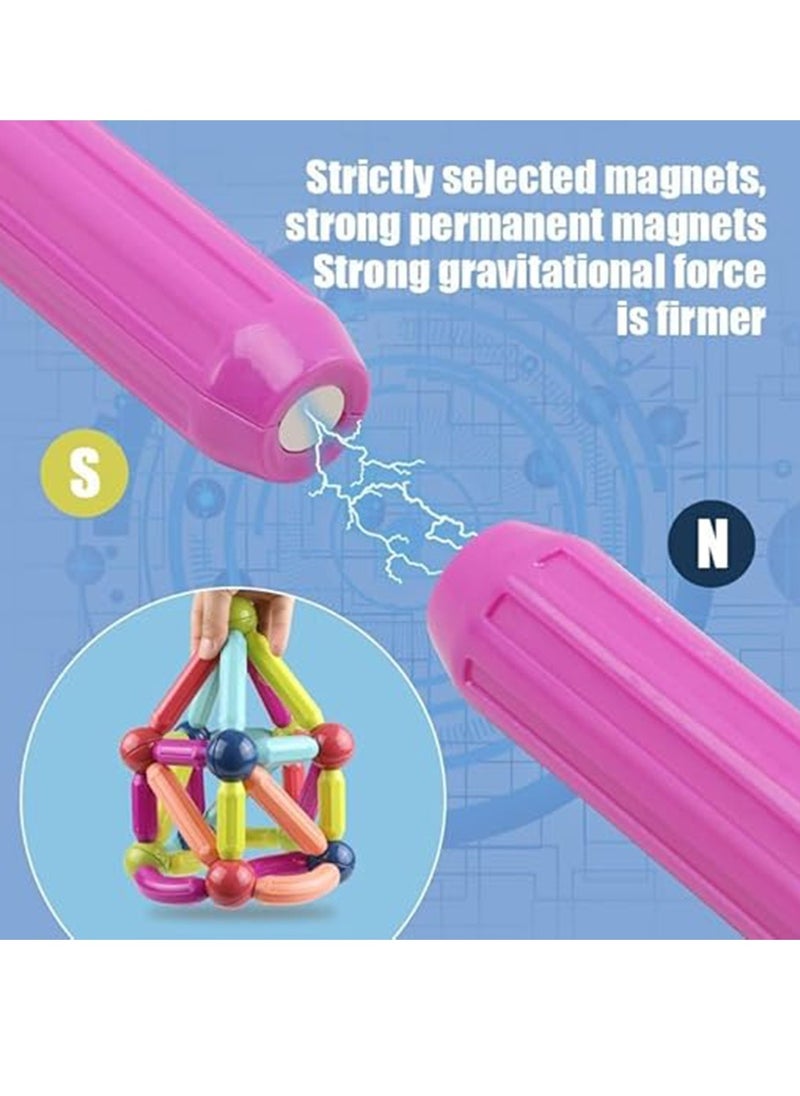 Magnetic Sticks Building Blocks Toy, 164-Piece Set of Colorful Magnetic Sticks and Balls, Strong Magnetic Design Makes It Easy to Assemble and Disassemble, Helps Develop Fine Motor Skills and Logical Thinking, Build 3D Shapes and Structures, Support Early Learning, Develop Creative Problem Solving Skills, Individual or Group Play, Perfect as an Educational Gift for Birthdays and Special Occasions  - Image 5