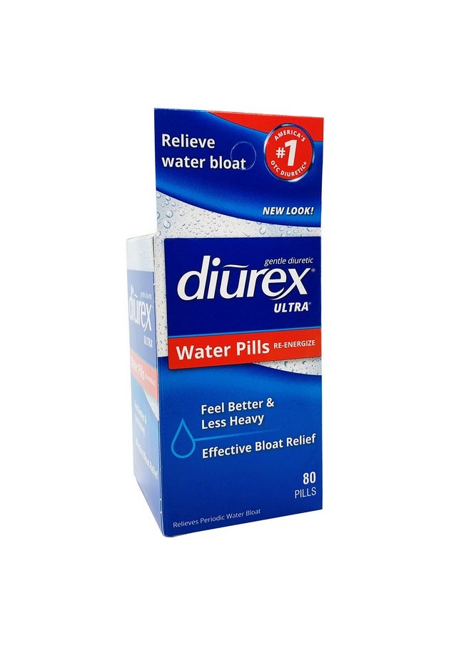 Diurex Ultra Re-Energizing Water Pills - Relieve Water Bloat - Feel Better & Less Heavy - 80 Count  - Image 1