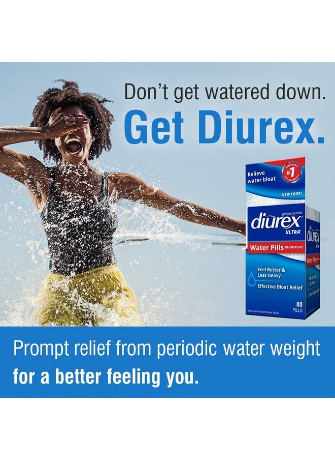 Diurex Ultra Re-Energizing Water Pills - Relieve Water Bloat - Feel Better & Less Heavy - 80 Count  - Image 2