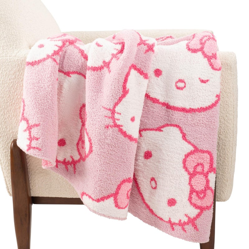 Jay Franco Hello Kitty Feather Knit Fluffy Throw Blanket - Pink Fuzzy Blanket Measures 50 x 60 Inch - Super Soft Lightweight Bedding - Image 4
