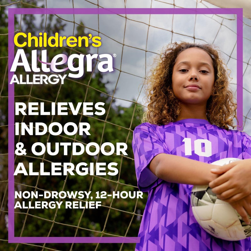 Allegra Children's 12HR Allergy Relief Non-drowsy Antihistamine Liquid, Berry Flavor, Alcohol-Free & Dye-Free, Fexofenadine HCl, 8 oz - Image 3