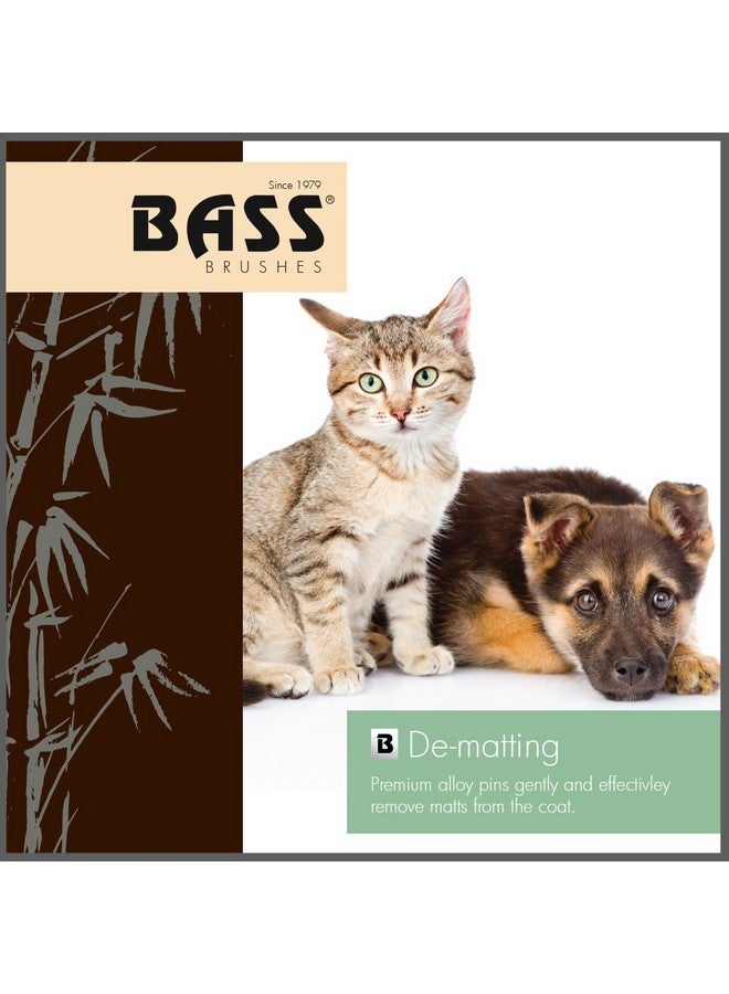 باس فرشاة Bass Brushes متوسطة الحجم للحيوانات الأليفة بمقبض من خشب الخيزران ومقابض مطاطية - Image 2