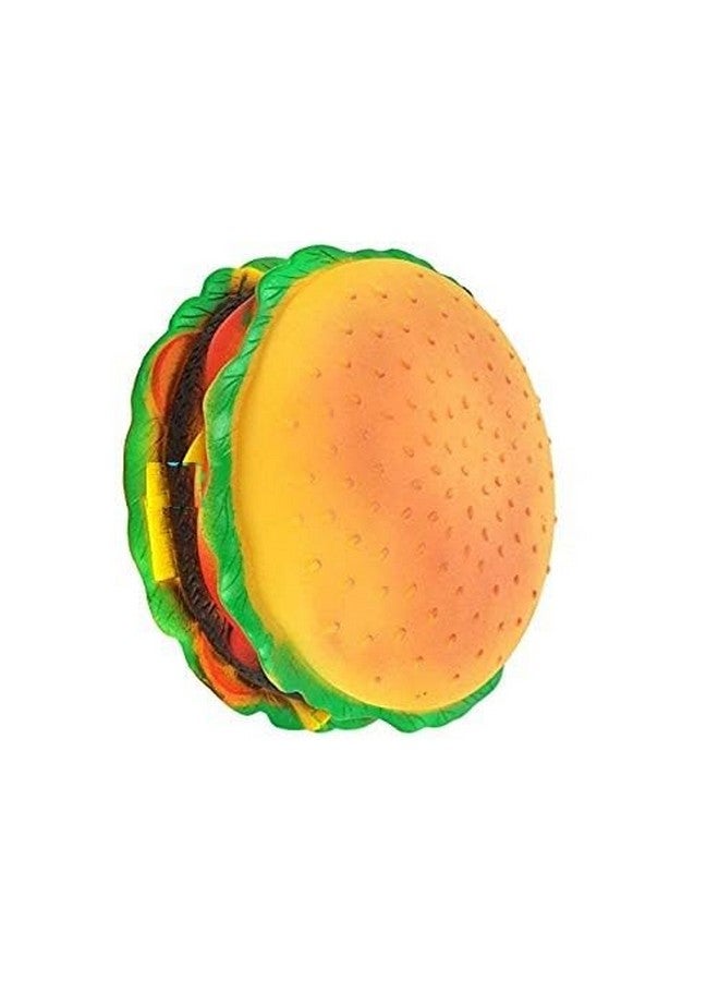 لعبة مضغ على شكل برجر مطاطية متينة غير سامة مع صوت صرير مثالية للكلاب والجراء | تعزز وقت اللعب وتعزز صحة الأسنان - متعددة الألوان (عبوة من قطعة واحدة) - Image 1