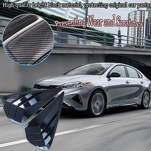 MUXEE 2PCS Print Rear Side Window Louvers Air Vent Scoop Shades Cover Blinds Trim for Kia Forte 2019 2020 2021 2022 2023 2024 - ABS Bright Black Sport Interior Accessories - Image 4