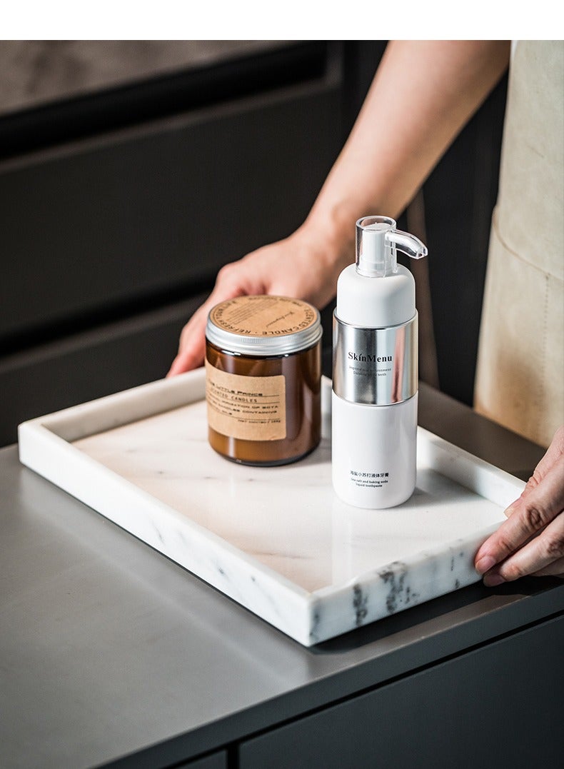 JiFENG الرخام الطبيعي مضمد ، مضمد ، حمام ، ديكور المنزل ، متعددة الأغراض ( أبيض ) - 30 × 20 سم - Image 1