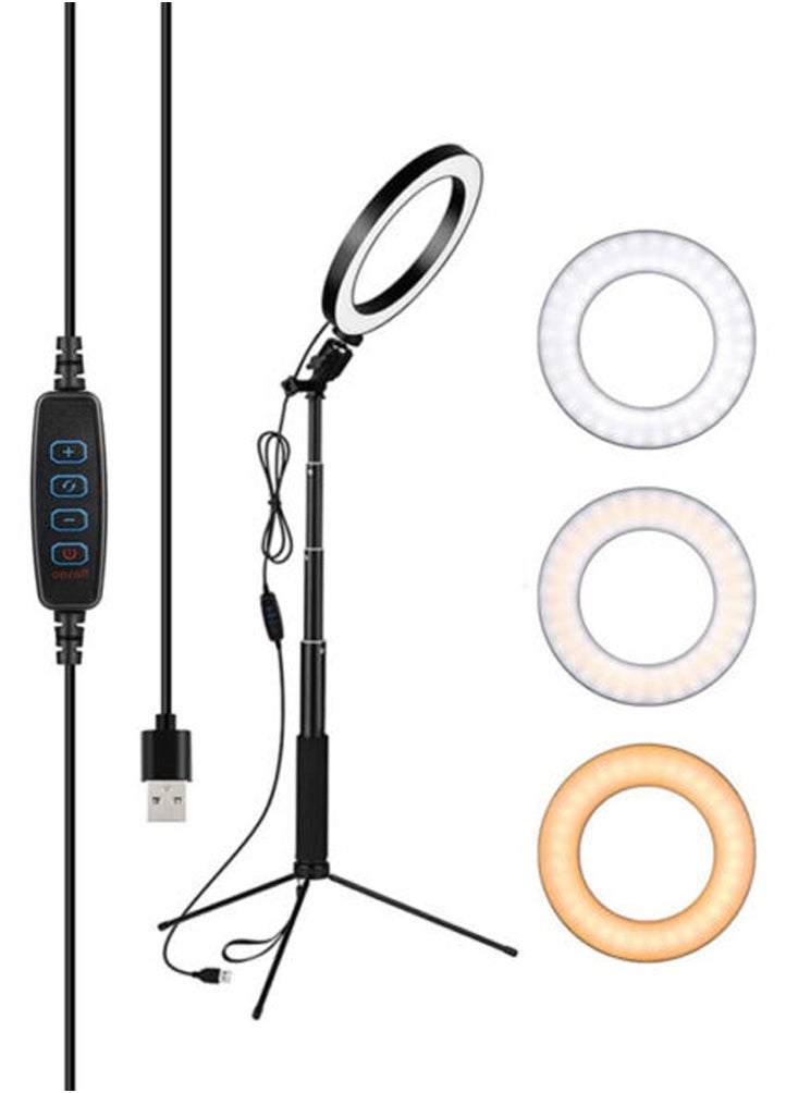 Cell Phone Selfie Stick Tripod Stand, With Color Changing Ring light Bluetooth Remote And Phone selfie stand for Make up