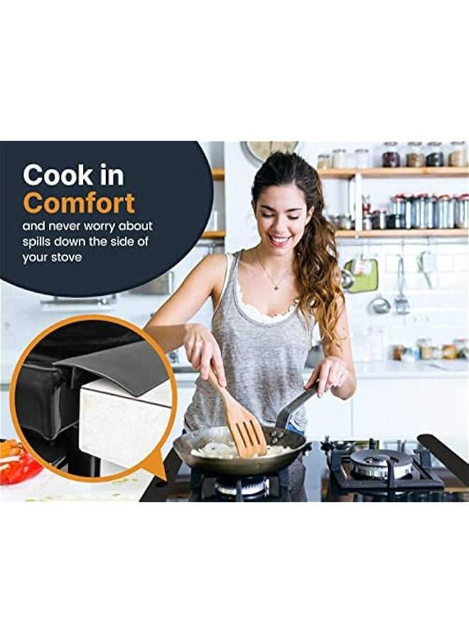 Generic - Linda's Essential Silicone Stove Gap Covers, Heat Resistant Oven Filler Seals Between Stovetop and Counter, Easy to Clean Guard, 21 Inches, Black. - Image 1