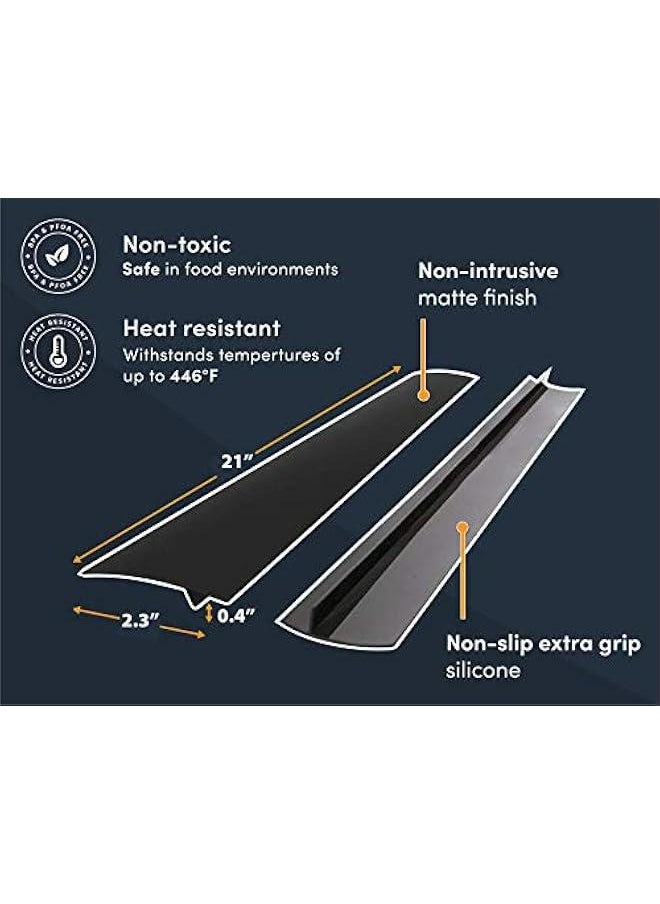 Generic - Linda's Essential Silicone Stove Gap Covers, Heat Resistant Oven Filler Seals Between Stovetop and Counter, Easy to Clean Guard, 21 Inches, Black. - Image 1