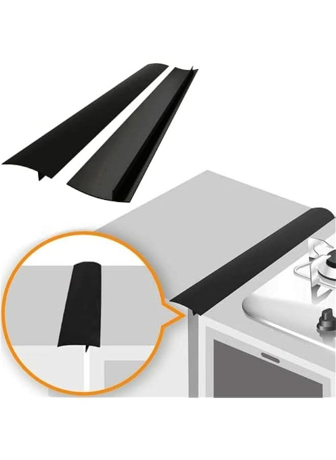Generic - Linda's Essential Silicone Stove Gap Covers, Heat Resistant Oven Filler Seals Between Stovetop and Counter, Easy to Clean Guard, 21 Inches, Black. - Image 1