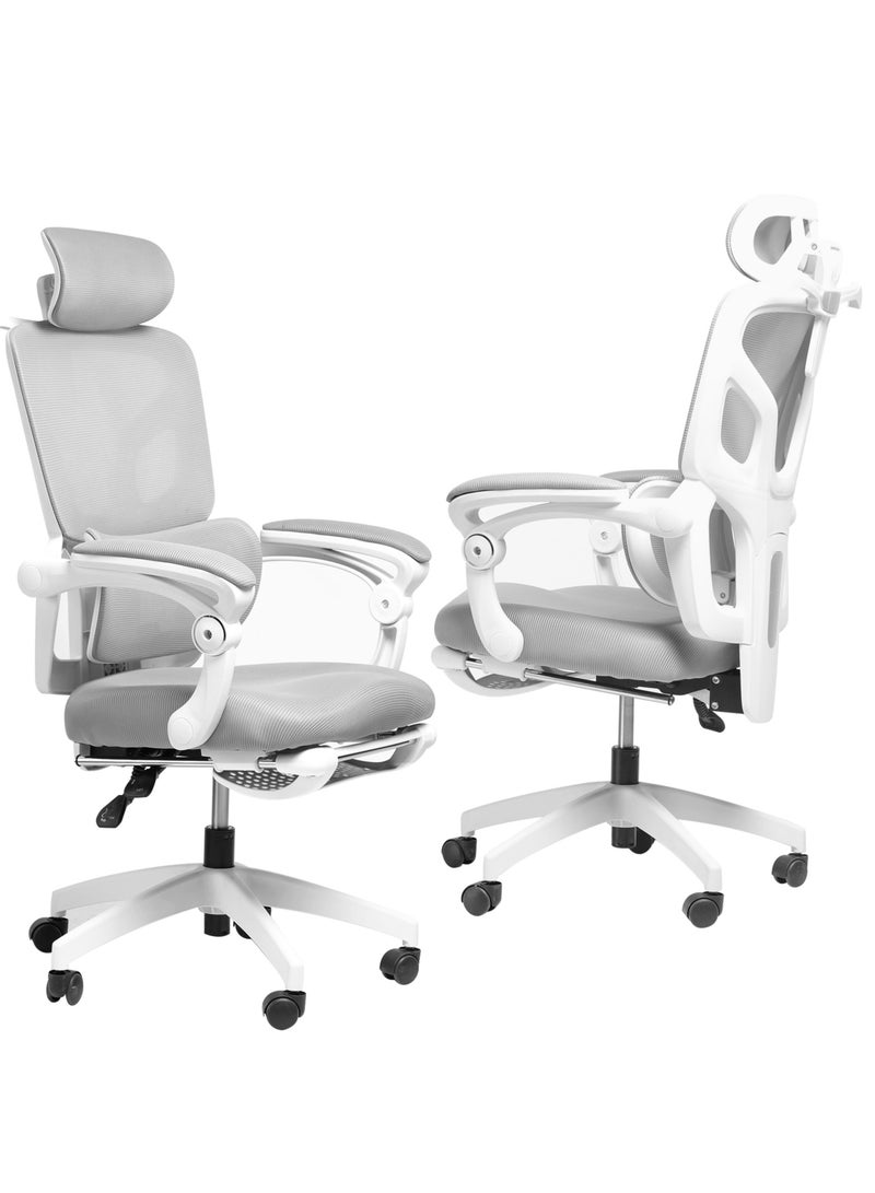 TDOO Heavy Duty Ergonomic Mesh Office Chair, 350 LBS Weight Capacity, Adjustable Headrest & Lumbar Support, 90-135° Lockable Recline, Home Office & Gaming Desk Chair - Image 1